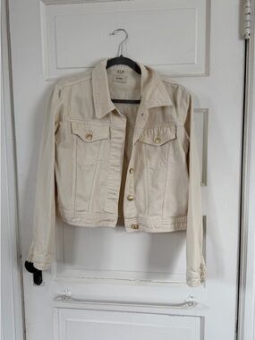 DL1961 Cream Denim Trucker Jacket